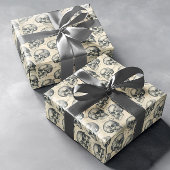 verouderde schedels Halloween Gothic Pattern Cadeaupapier