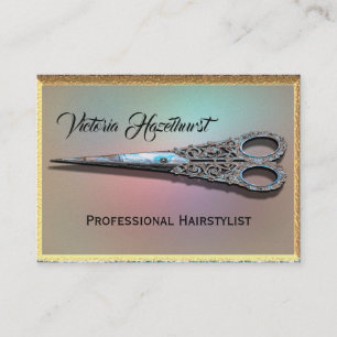 Verouderde Scissors Chic Hair Stylist Professional Visitekaartje