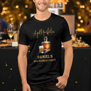 Verouderde tot perfectie sigaar-whiskey 60e verjaa Tri-Blend shirt