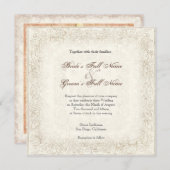 Verouderde Victoriaans Roos bruiloft uitnodiging (Voorkant / Achterkant)