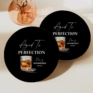 Verouderde Whisky Glas Verjaardagsfeestje Tot In D Papieren Bordje