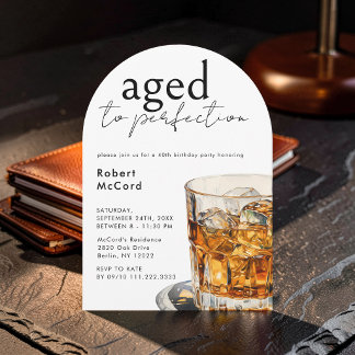 Verouderde Whisky Verjaardagsfeest Boog Kaart
