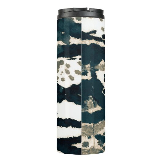 Verouderde Zebra print. Grijze Zebra Ruw afdrukken Thermosbeker (Achterkant)