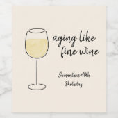Veroudering als fijne wijn witte wijn glas verjaar wijn etiket (Enkel label)