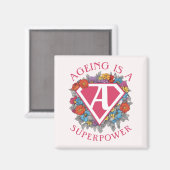 Veroudering is een grootmacht verjaardag magneet (Voorkant / Achterkant)