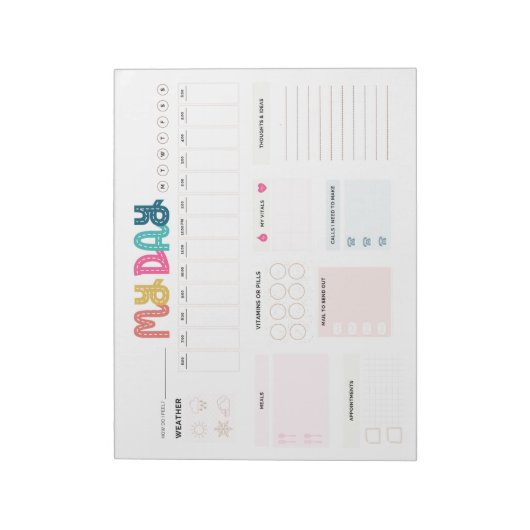 Veroudering op zijn plaats, zorgzame dagelijkse pl notitieblok (Gedraaid)