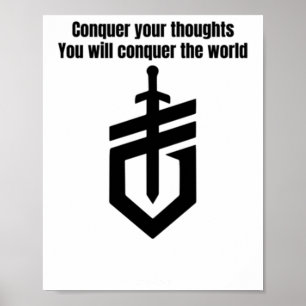 Verover je gedachten - Motivatie zwaardontwerp Poster