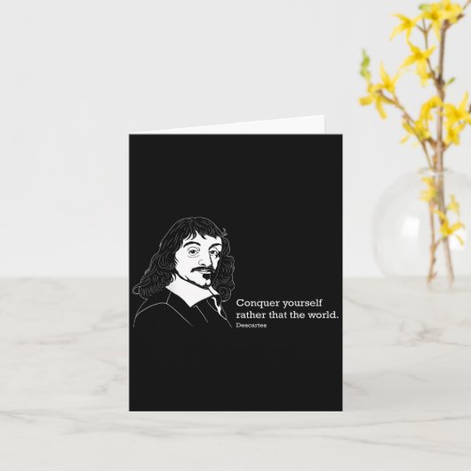 Verover jezelf Filosofie Quote Rene Descartes Kaart (Gele Bloem)