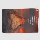 "Verover jezelf" Quote Oranje Mount Everest Golfhanddoek (Horizontaal)