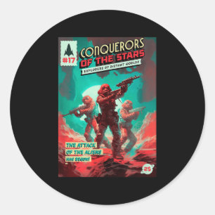 Veroveraars van de sterren - Retro stripboek Hoesj Ronde Sticker