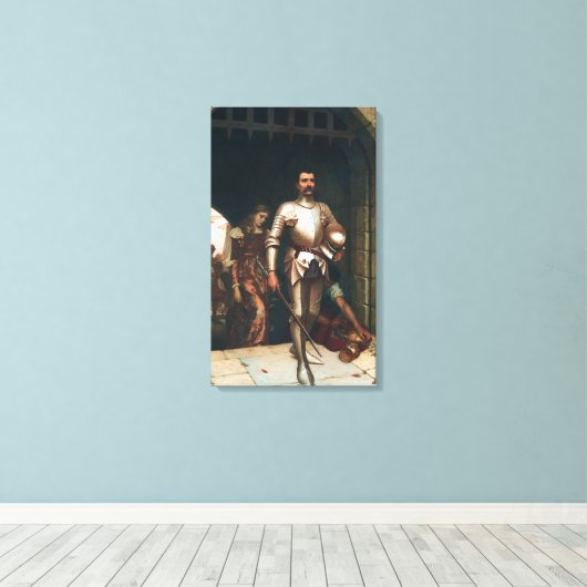 Verovering (Overwinnende middeleeuwse ridder) Canvas Afdruk (Insitu (Houten vloer))