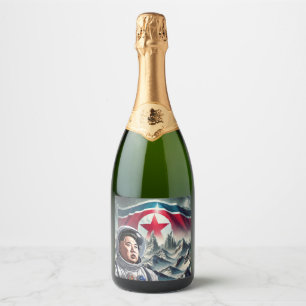 Verovering van de ruimte sparkling wijnetiket