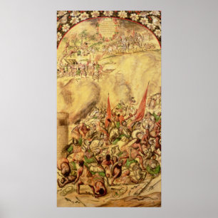 Verovering van Mexico: de Spanjaarden die zich ter Poster