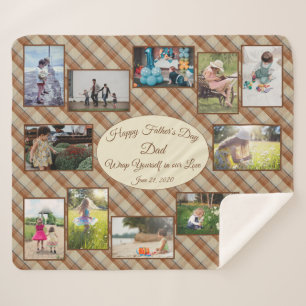 Verpak jezelf in onze Love Fathers Day Foto Collag Sherpa Deken