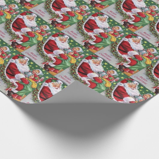 verpakken van kerstman en kinder partij cadeaupapier (Hoek)