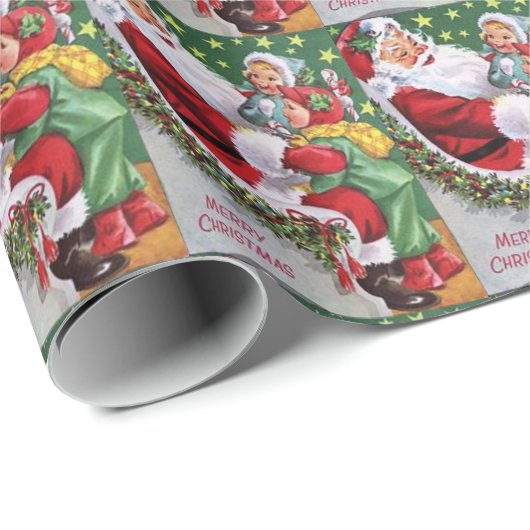 verpakken van kerstman en kinder partij cadeaupapier (Rol Hoek)