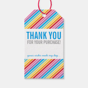 VERPAKKING DANK U heldere kleurrijke regenboogstre Cadeaulabel