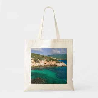 Verpakking met zee uitzicht uit Sardinië. Tote Bag