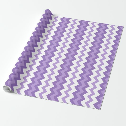 Verpakking Papier Violet en witte Chevrons (Uitgerold)