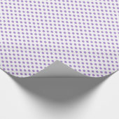 Verpakking Papier Violet Polka stippen op wit (Hoek)