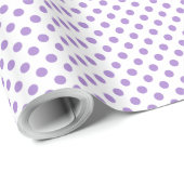 Verpakking Papier Violet Polka stippen op wit (Rol Hoek)