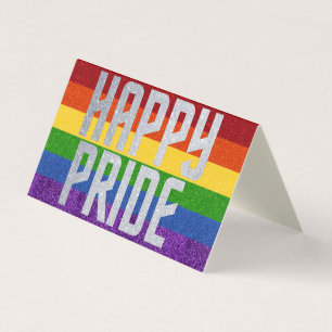 Verpakking van 25 LGBT Glitter Happy Pride-Kaart Kaart