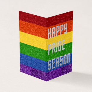 Verpakking van 25 LGBT Glitter Happy Pride Season  Kaart