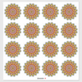 Verpakking van gele en rode mandala sticker (Vel)