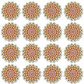 Verpakking van gele en rode mandala sticker (Voorkant)