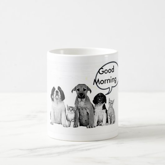 VERPAKKING VAN HONDENKOFFIE/TEA-MOK ZEGT GOEDE MOR KOFFIEMOK (Center)