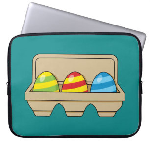 Verpakking van kleurrijke Cartoon paaseieren Laptop Sleeve