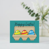 Verpakking van kleurrijke Cartoon paaseieren | Tek Feestdagenkaart (Staand voorkant)