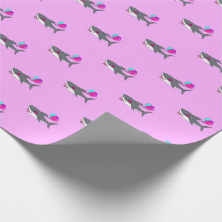 Verpakking van vogelpapier met schattige haai cadeaupapier