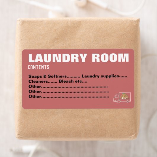 Verpakking Verhuislabels - Wasserette Etiket (Insitu)