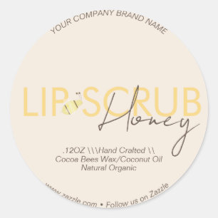 Verpakking voor honing-lipscrub-business ronde sticker