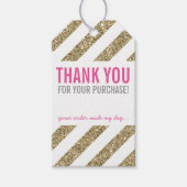 VERPAKKINGEN BEDANKT schattig goud glitter streep Cadeaulabel (Voorkant)