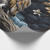 Verpakkingsdocument Vlakke Bladreeks van 3 Uil op  Cadeaupapier (Hoek)