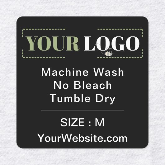 Verpakkingsgrootte Website Square Black Garding Labels (Design 2)