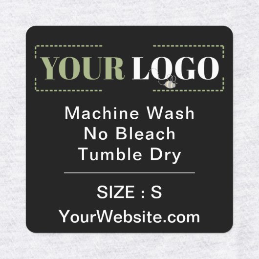 Verpakkingsgrootte Website Square Black Garding Labels (Design 1)