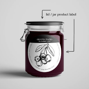 Verpakkingsontwerp blauwbes jam Jar Label