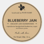 Verpakkingsontwerp blauwbes jam Jar Label (Voorkant)