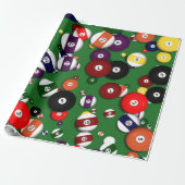 Verpakkingspapier - Billiards Cadeaupapier (Uitgerold)