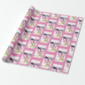 Verpakkingspapier - Het meisje is roze Cadeaupapier (Uitgerold)