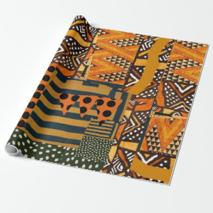 verpakkingspapier met de afrikaanse textielinspira cadeaupapier