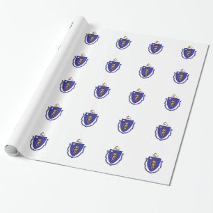 Verpakkingspapier met vlag van Massachusetts Cadeaupapier