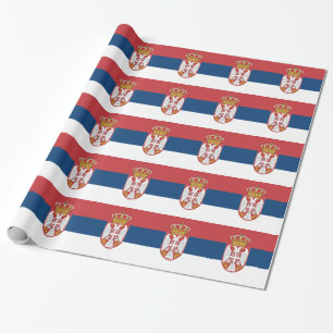 Verpakkingspapier met vlag van Servië Cadeaupapier