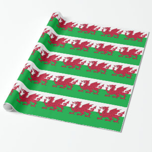 Verpakkingspapier met vlag van Wales, VK Cadeaupapier
