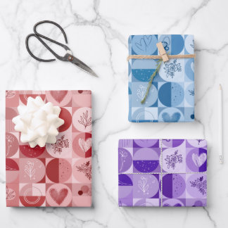 Verpakkingspapier Set van 3 vellen abstract patroo