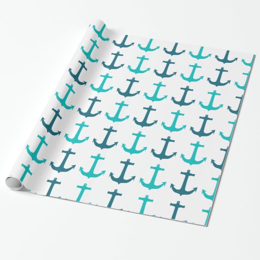 Verpakkingspapier voor ankerpatronen cadeaupapier (Uitgerold)
