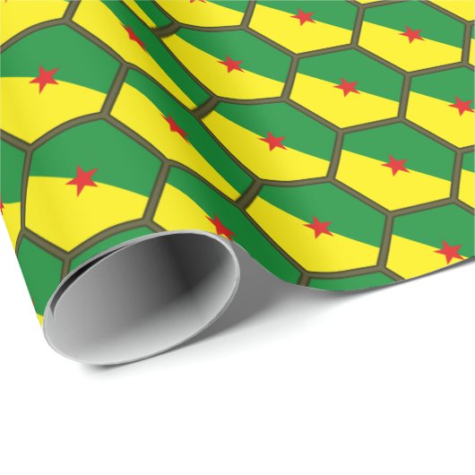 Verpakkingspapier voor de vlag van Guyane Honeycom Cadeaupapier (Rol Hoek)